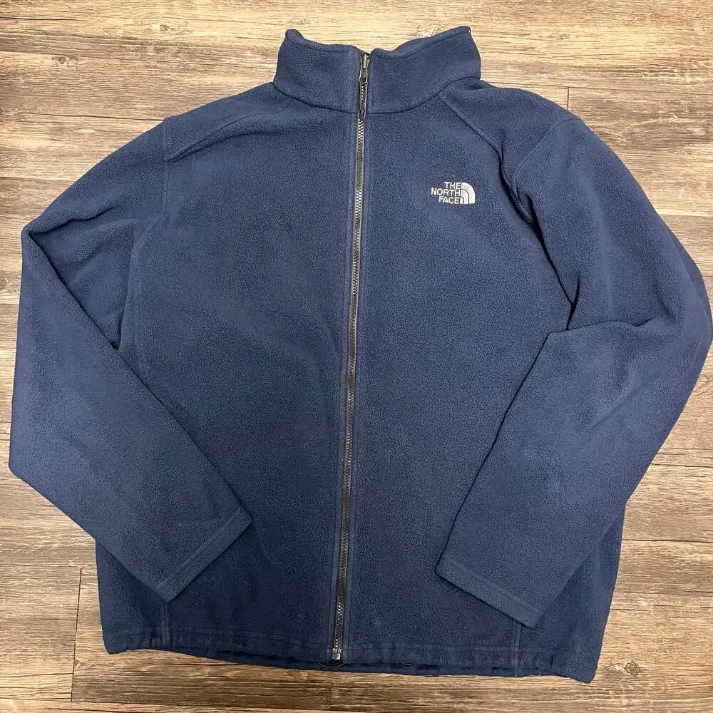 The North Face Fleece Jacket Full Zip Navy Blue Mens XL Outdoor Cozy - Picture 2 of 12